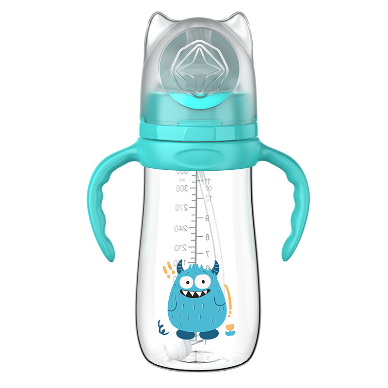 Biberón con Pajita para Bebé 210/240/300ml de Plástico PP con Asa
