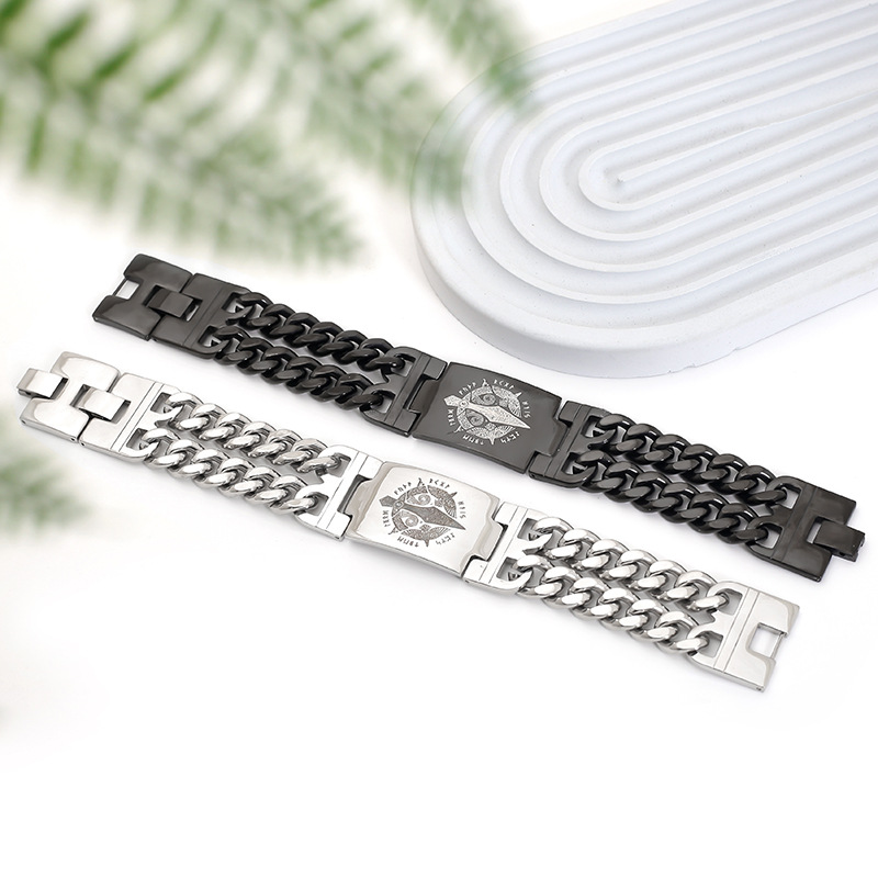 Herren Panzerarmband Aus Edelstahl Wasserfest Und Langlebig_voghion.com
