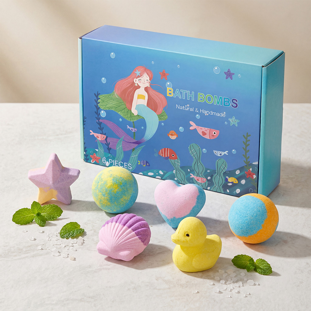 混合形状盐浴球套装 泡沫细腻温和清洁身体肌肤趣味留香沐浴球