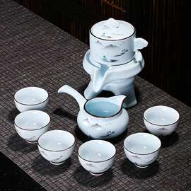 懒人茶具套装2024新款轻奢陶瓷差距茶壶茶漏一体泡茶家用一套