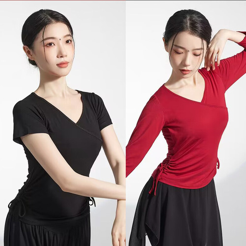 Dancewear for wholesale - Spring and Autumn Season Adult Figure Training Top, Black Color, Modern Classical and Latin Dance