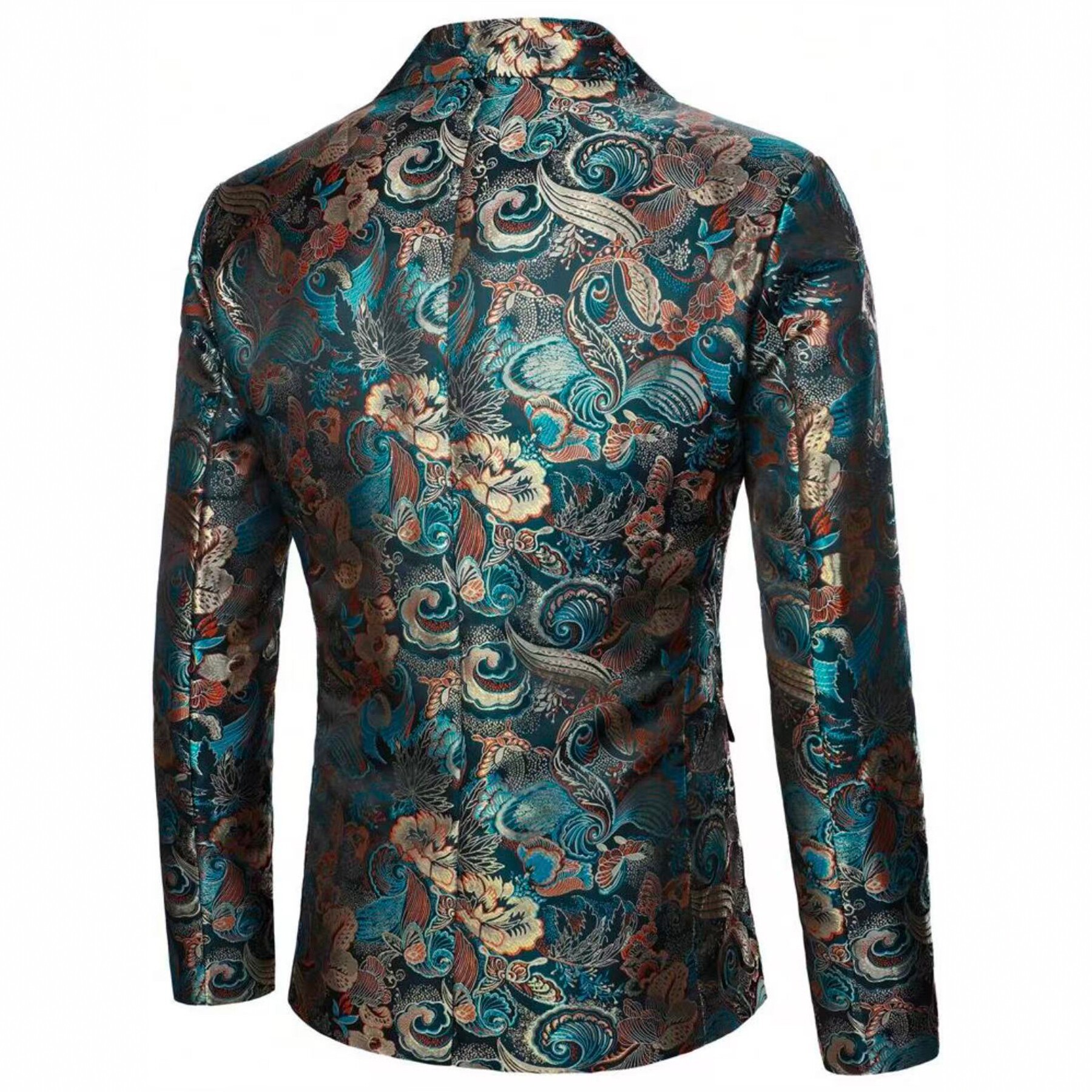 Slim-Fit-Blazer mit Blumenmuster für Herren – Trendiger Business-Casual-Stil – Neue Anzugjacke für alle Jahreszeiten_voghion.com