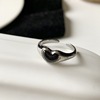 temperament Retro black love ins Ring Opening Sense of design Simplicity fashion new pattern personality Ring