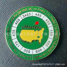 独立站新款Scorecard Golf Ball Marker大师赛记分卡高尔夫球标记
