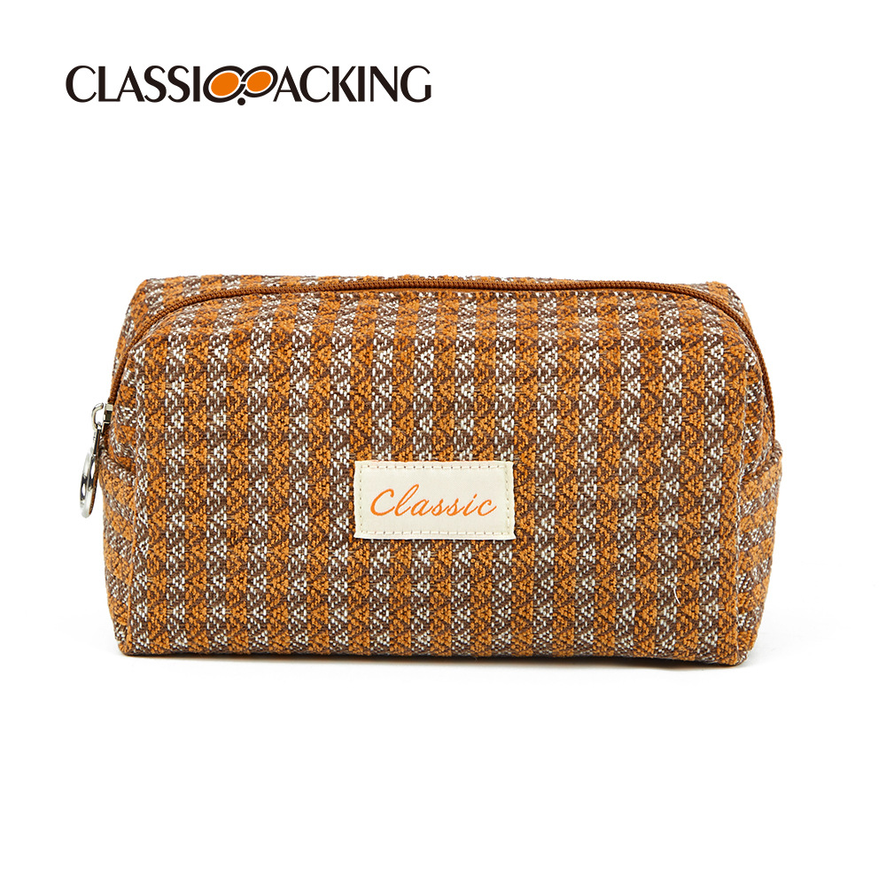 Bolsa de cosméticos retro de Europa y América bolsa de almacenamiento de loción de cepillo cosmético material de lona de gran capacidad se puede imprimir con logotipo exclusivo