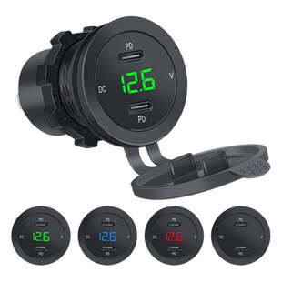 Cross-border car modification usb charger dual interface mobile phone fast charging and installation dual PD with voltage 12-24v Universal