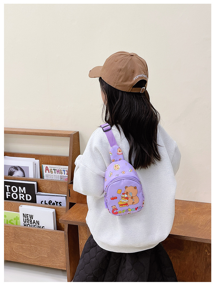 A new printed children's bag featuring cute and stylish Japanese cartoon boys' and girls' chest bags and Capibara baby coin purse undefined