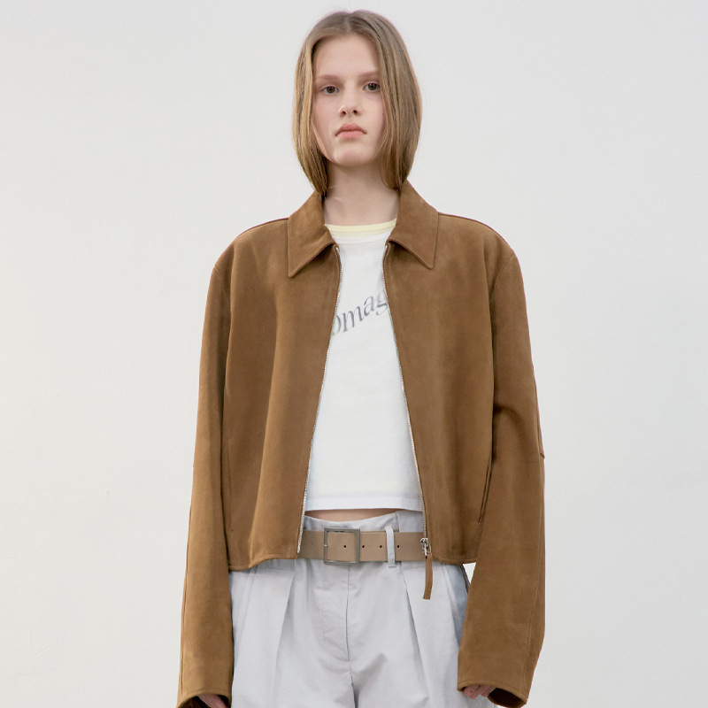 in stock LOW Short Jacket Women's 2025 Spring and Autumn New Designer Loose Suede Short Jacket Top