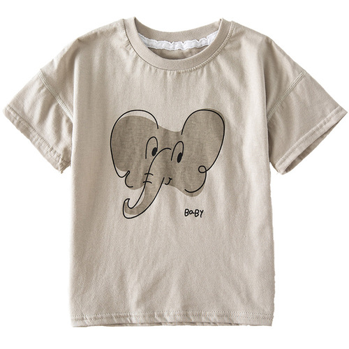 Children's short-sleeved T-shirt boys pure cotton summer Korean cartoon print little girl  new baby T-shirt