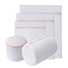 Washing Bag with Fine Mesh Protective Laundry Bag, Washable and Thickened Set, Hotel Laundry Bag, Large White Polyester Laundry Net
