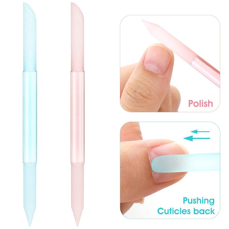 Manicure Tools Glass Cuticle Remover Double-Sided Cuticle Trimmer Manicure Stick Grinding and Polishing Tool
