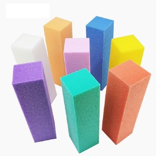 Cross-Border Supply Colorful Tofu Block High Elastic Cotton Four-Sided Polishing Block Nail Shaping File Manicure Polishing Set