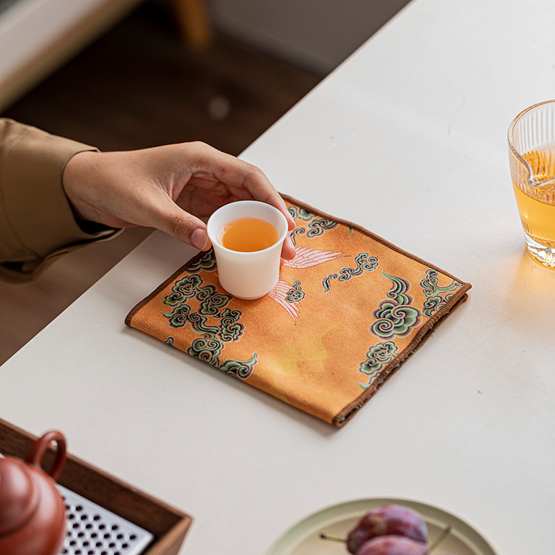 Vintage Tea Towel Cloth Zen Absorbent High-end Kung Fu Tea Table Tea Table Accessories Thickened Towel Rag Tea Towel Cushion Tea Cloth