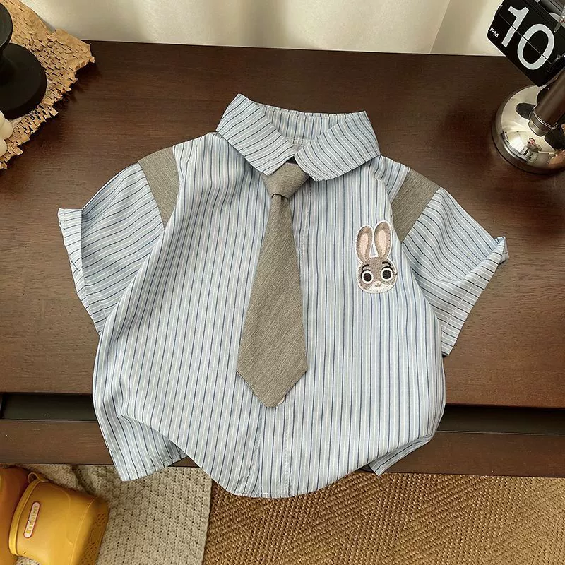 Children's summer set, shirt for boys, with short sleeve