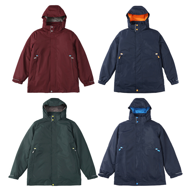 Primary School Uniform Cotton-Padded Jacket Children's Three-In-One Autumn and Winter Warm Cotton Coat Set Detachable Cotton Clothing