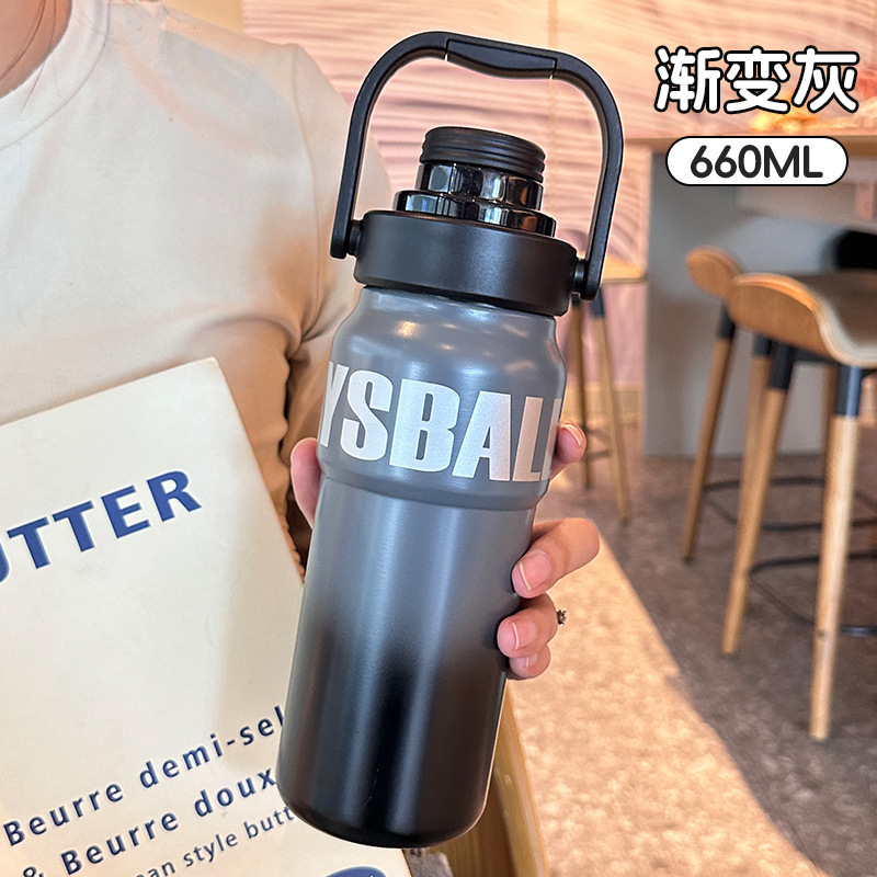 クロスボーダースポーツ断熱ステンレス鋼グラデーションカラー屋外ウォーターボトル屋外ハンドル付きポータブルスポーツ断熱ケトル|undefined