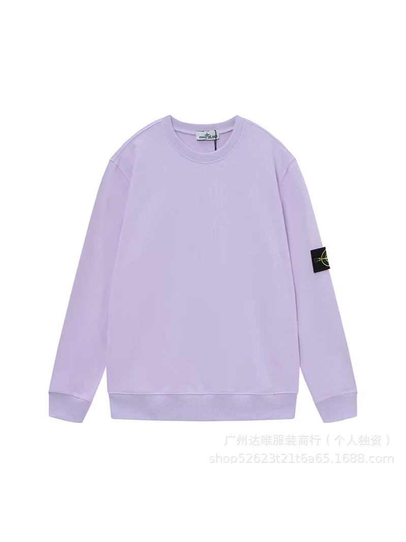 跨境 正确版经典石头Stone猴子岛纯色圆领徽章长袖套头卫衣男女款