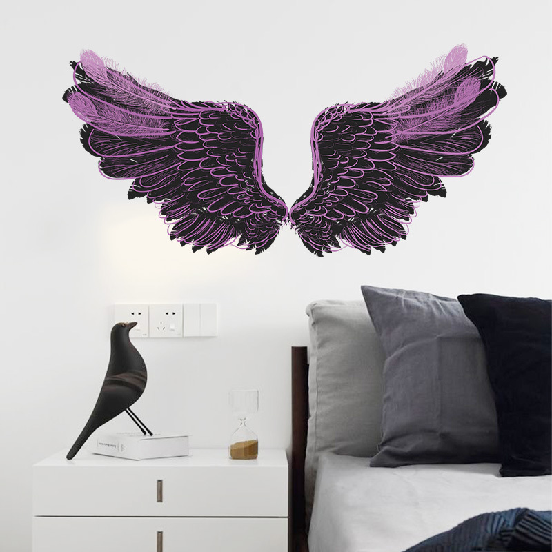 New Fashion Purple Black Wings Wall Stickers display picture 4