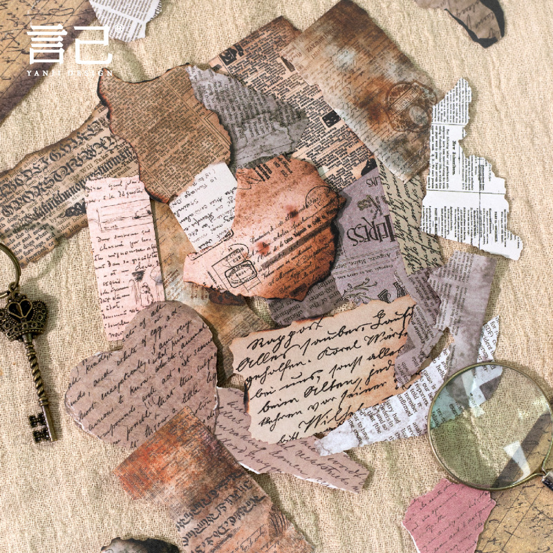 Detalles de la serie de pegatinas retrógradas retrógradas inglesas cuentas de mano diy pegatinas decorativas de fondo