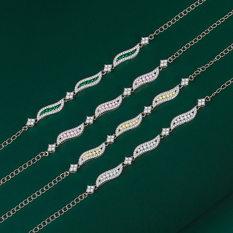 Modern Style Geometric Copper Zircon Bracelets 1 Piece