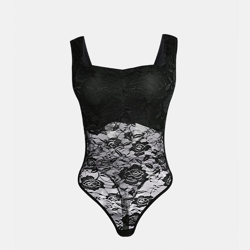 Transfronterizos nuevos puntos de vista calientes de encaje de empalme sexy multicolor versátil para usar la cintura de espalda de belleza de hebilla de camiseta image 6