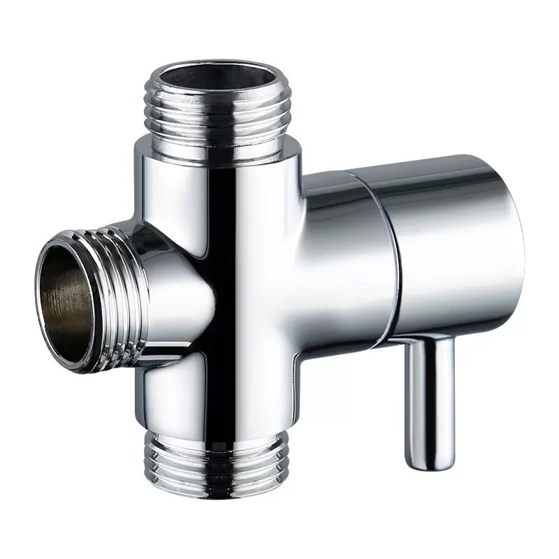 全铜卫浴淋浴分水器 电镀三角阀外丝接口顶喷淋浴切换阀芯4分管