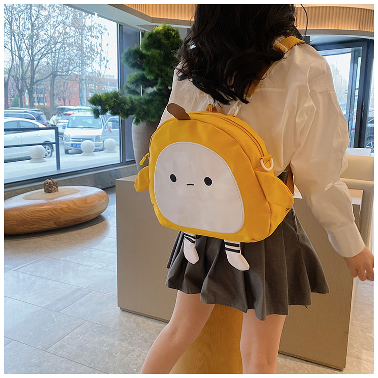 The new 2024 children's egg-shaped party backpack is a cute cartoon canvas single-shoulder bag and a fashionable and stylish small backpack undefined