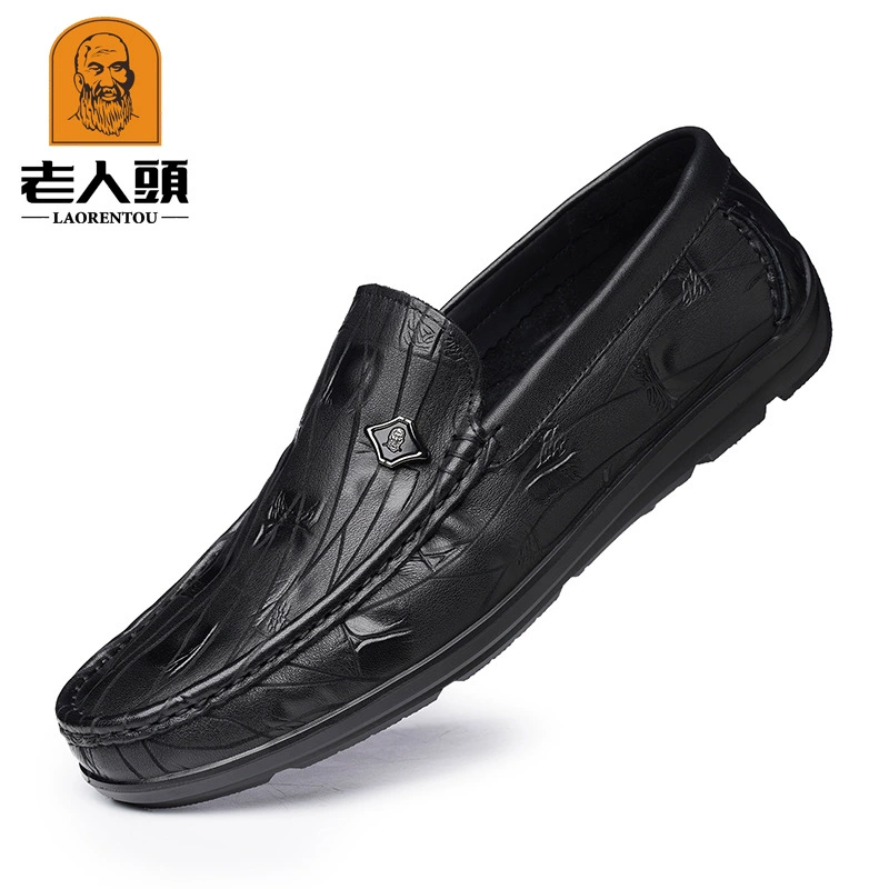 Пакет старых мужских туфель-бини, мужских кожаных туфель, мягкой подошвы из натуральной кожи, легкой подошвы, дышащей деловой обуви, высококачественной повседневной обуви 24B165