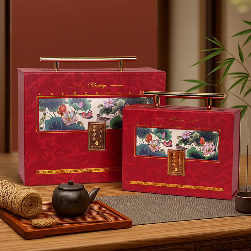 Caja de dulces chinos en stock, caja de regalo de casamiento de alto grado, caja de regalo de té de aroma de mano