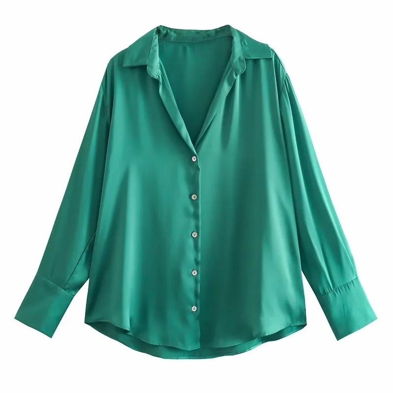 2024 women's multi-color silk satin texture long sleeved shirt top for women F69895_voghion.com