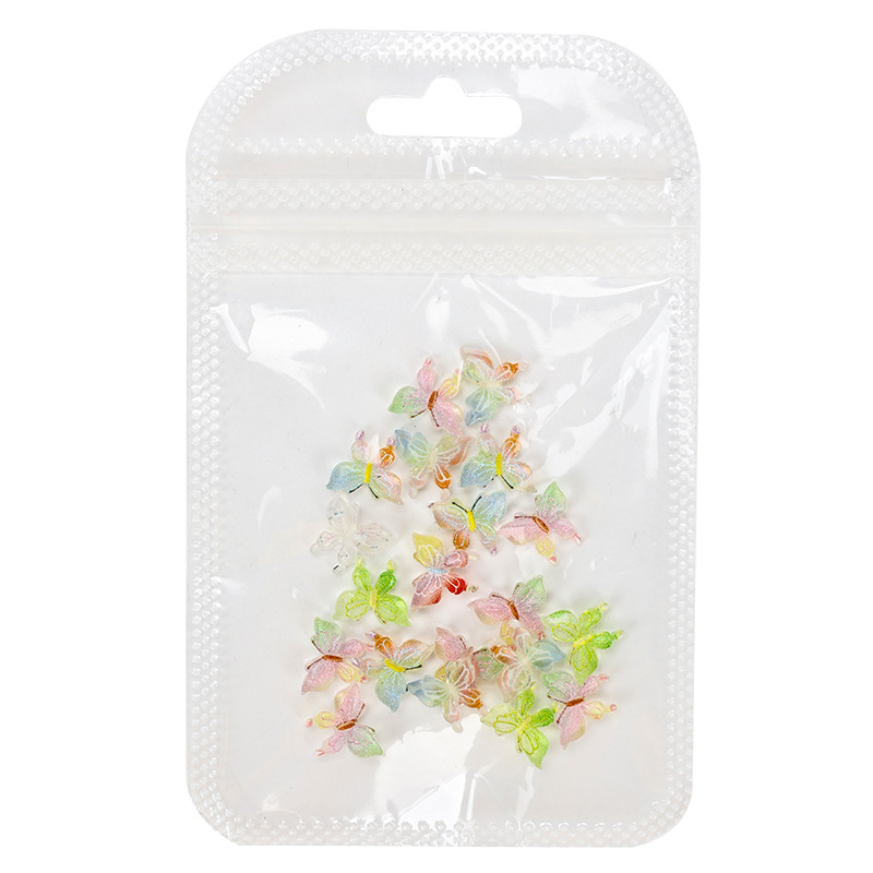 Manicure brillante hadas mariposa adornos de resina mariposa genio tridimensional manicure material de adornos de uñas 20 paquetes