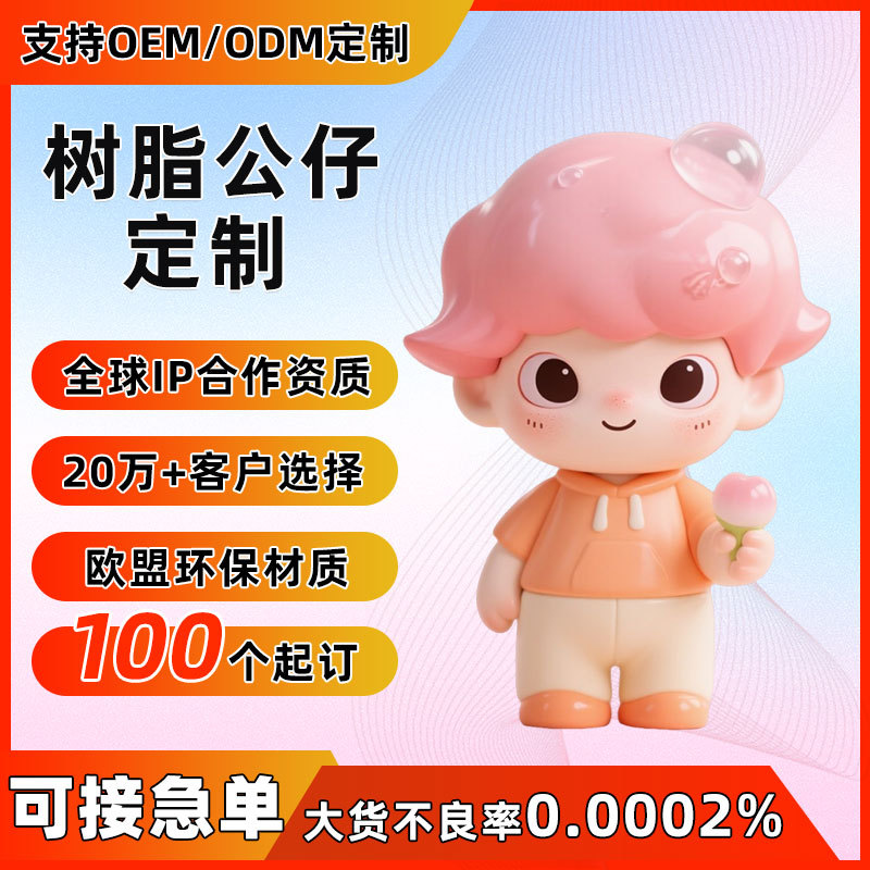 树脂公仔定制盲盒手办吉祥物定做树脂工艺品车载摇头摆件定制logo