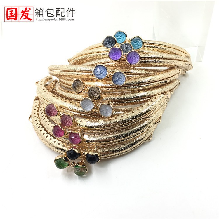 12.5cm semicircular empujado cabeza de loto de coral oro [dorado claro]   El 0399 - QJ