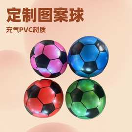 厂家直销22cmPVC西瓜球足球儿童拍拍球单双印球充气摆摊玩具皮球