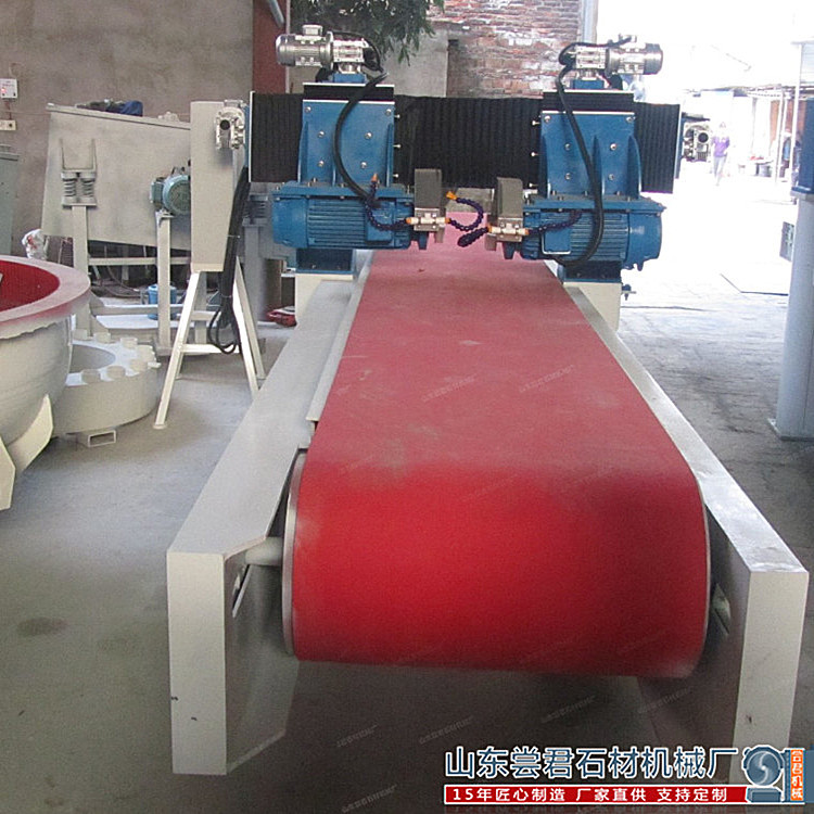 高效多功能双头双片板材切割机  电动输送带 自动进给 石英石设备