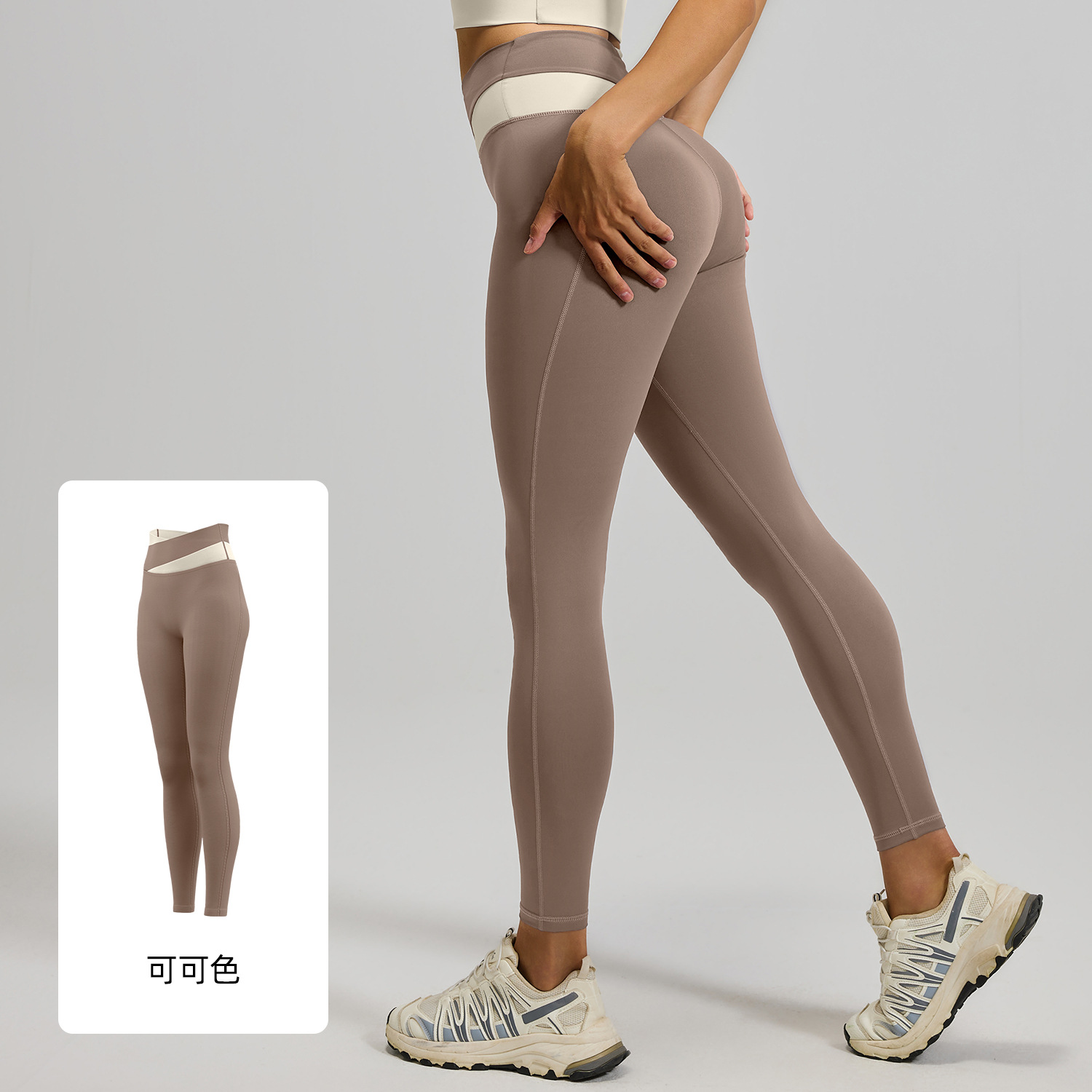 Pantalones de yoga Juyitang transfronterizos europeos y americanos de cintura alta, moldeadores y levanta glúteos, leggings deportivos para fitness y running para mujer