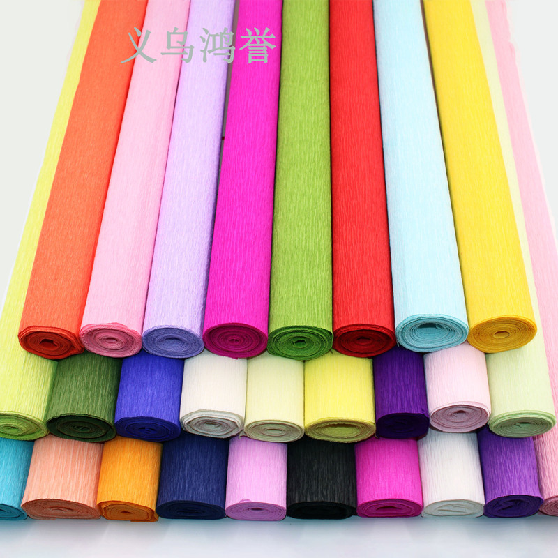 Factory wholesale color crepe paper pleated curling paper flower packaging kindergarten handmade diy FLORAL production