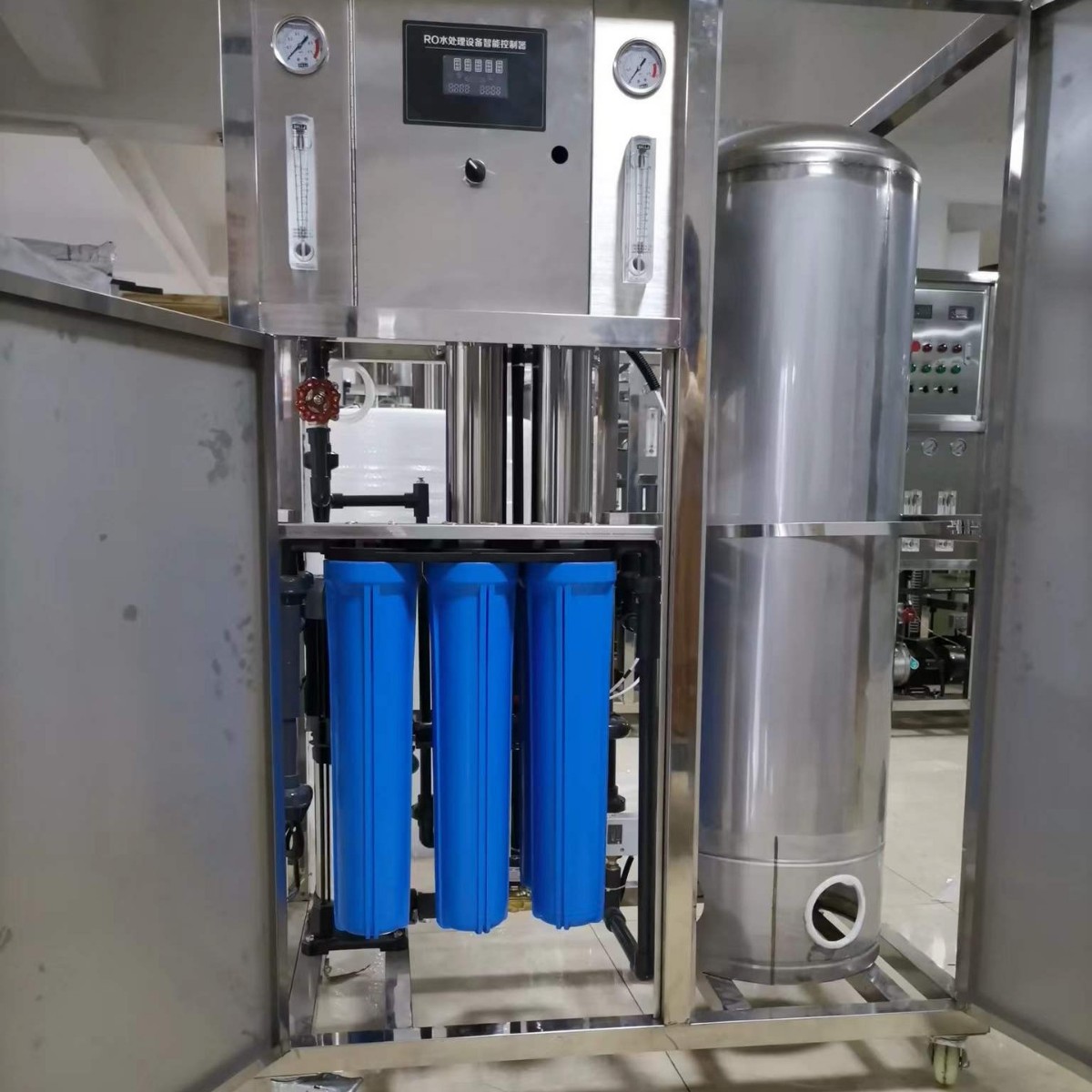 0.5tton purificador de agua comercial inteligente hotel depurador de agua RO equipo de ósmosis inversa industrial RO membrana