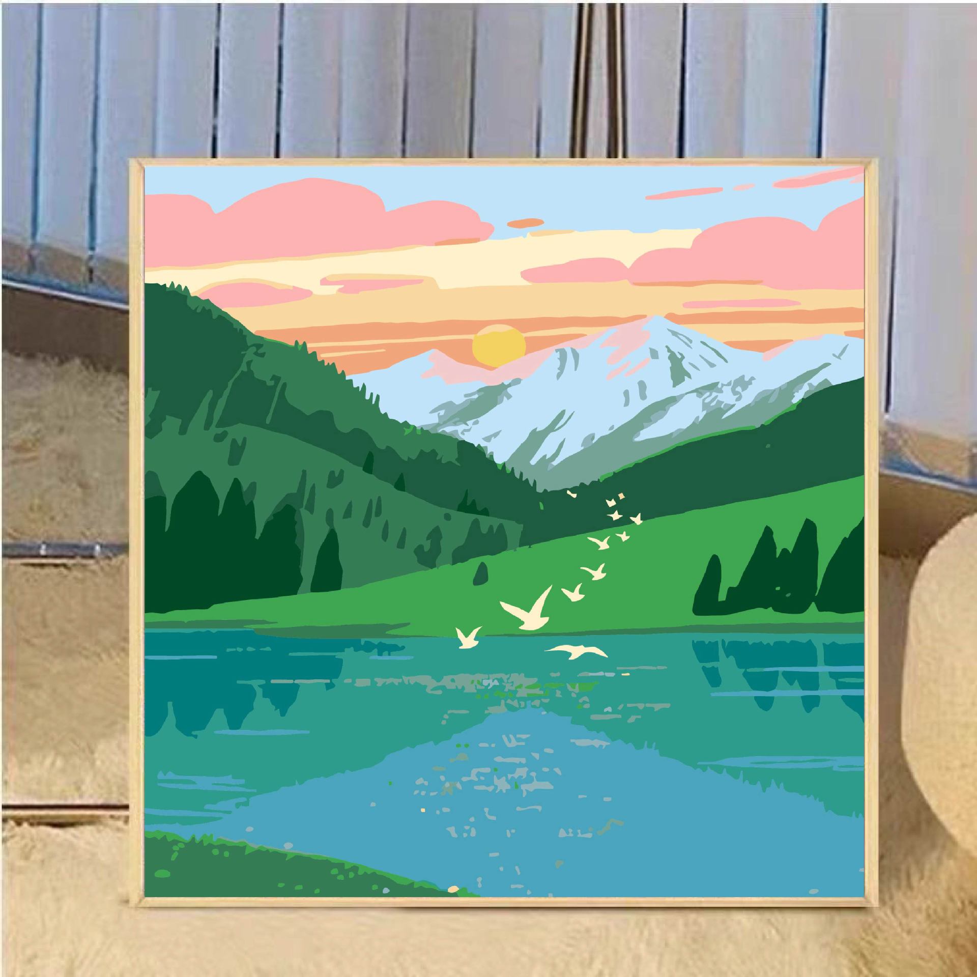 Diy pintura digital al óleo infantil dibujos animados pintar a mano pinturas de pintura 20 * 20