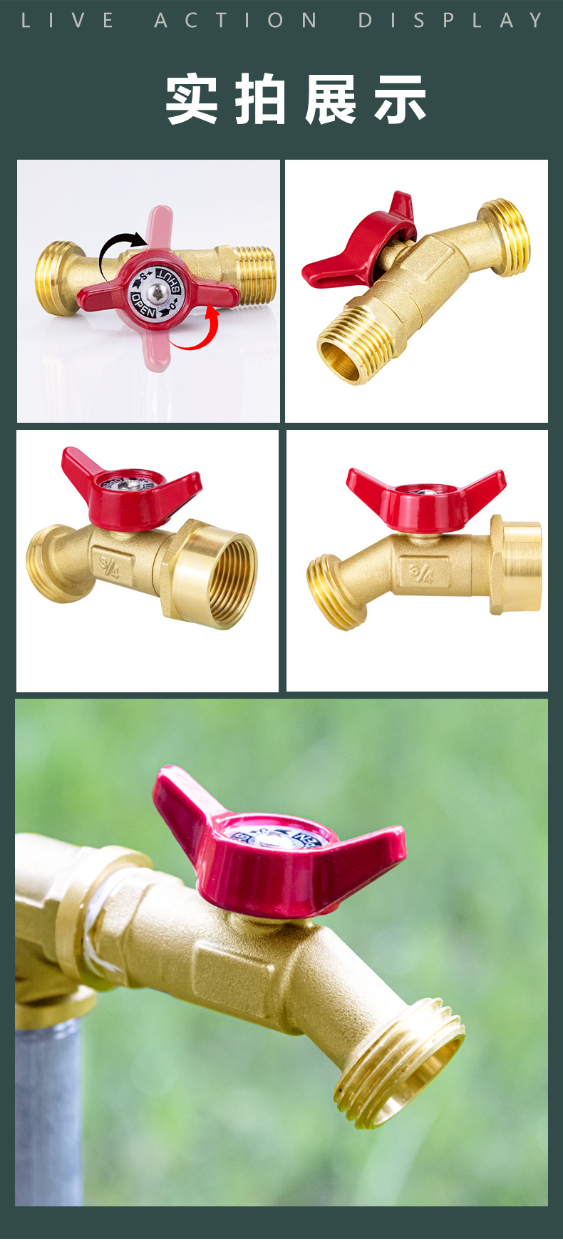 Tangke American standard NPT thread Amazon faucet Outdoor garden all-copper faucet brass butterfly handle quick-boiling faucet undefined
