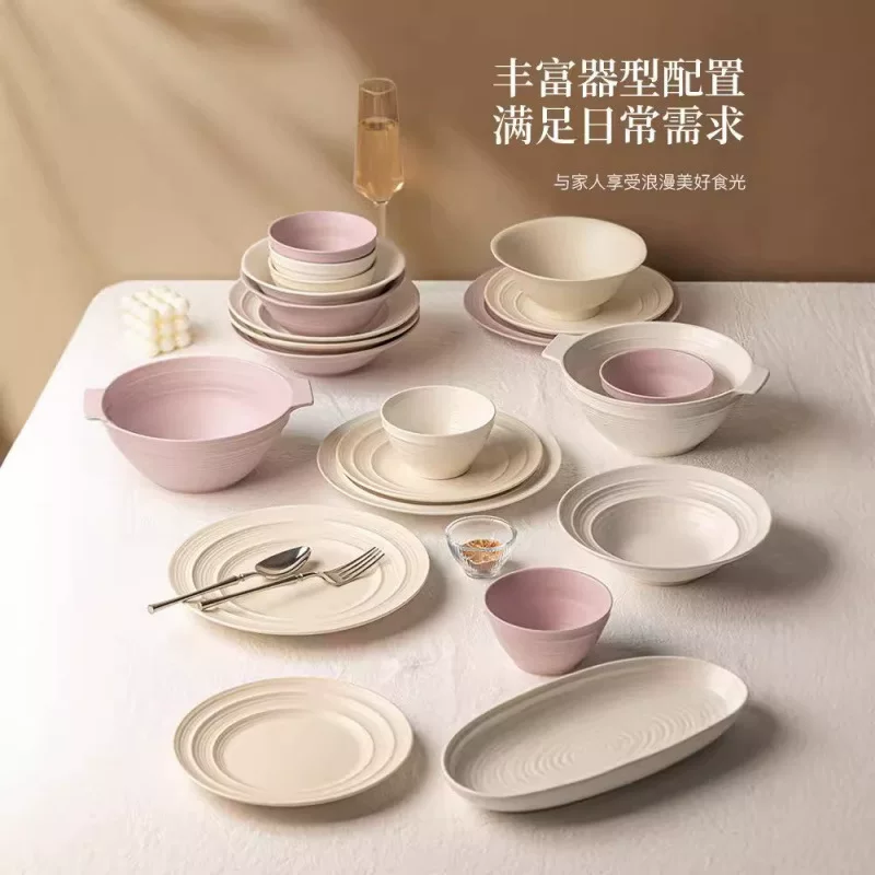 Набор цветных подглазурных тарелок для дома 2024 года, новые тарелки и палочки для еды из Цзиндэчжэня, циферблаты для перемещения новой домашней столовой посуды