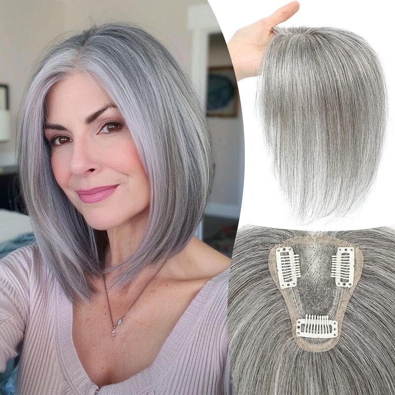 Hand-Woven Hairpiece for Foreign Trade, Real Human Hair Topper for Women, Covers White Hair and Increases Hair Volume Hand-Woven Hairpiece for Foreign Trade, Real Human Hair Topper for Women, Covers White Hair and Increases Hair Volume