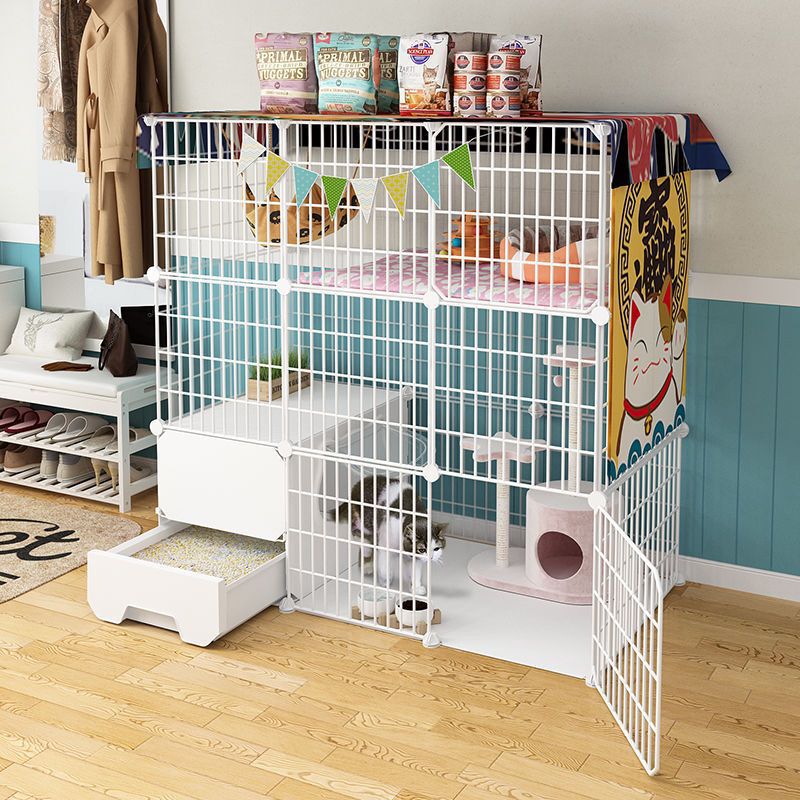 トイレ一体型猫ケージ 特価 3階建て 家庭用 屋内 特大フリースペース ペットヴィラ 猫ハウス|undefined
