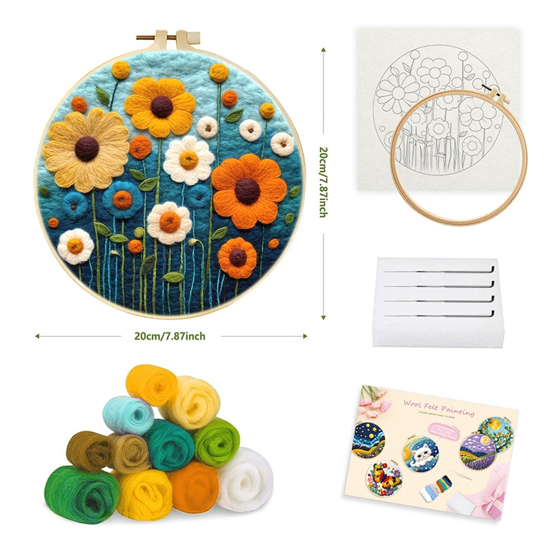 GATYZTORY Пр Point -уровня введение в войлочную живопись с embroidery каркасом, пряжа-игла материалы, подходящие для новичков домашнего обустройства