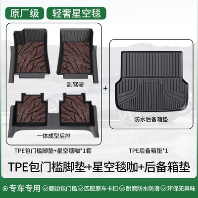 Ayaqaltılar (Kovriklər), Magotan Tayron Car Floor Mats - double-layer-light-luxury-package-tpe-door-sill-mats-starry-sky-blanket-nebula-coffee-trunk-mat-message-model