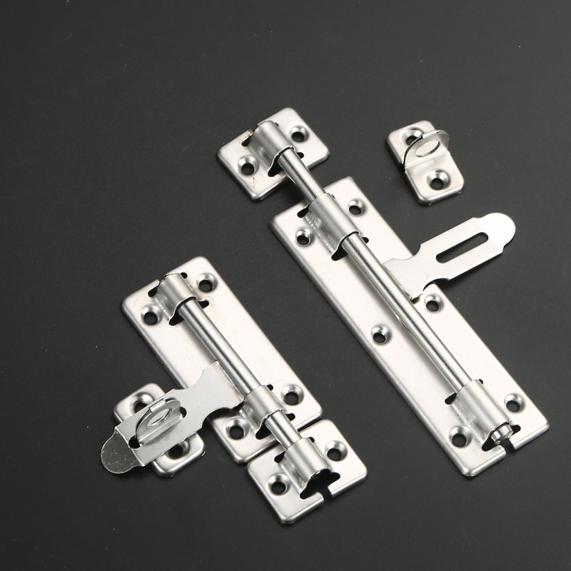 Cerradura de acero inoxidable Beigu Hardware de 4/6/8 pulgadas con candado, pestillo izquierdo y derecho, cerrojo antirrobo de doble vía para puertas de madera. image 5