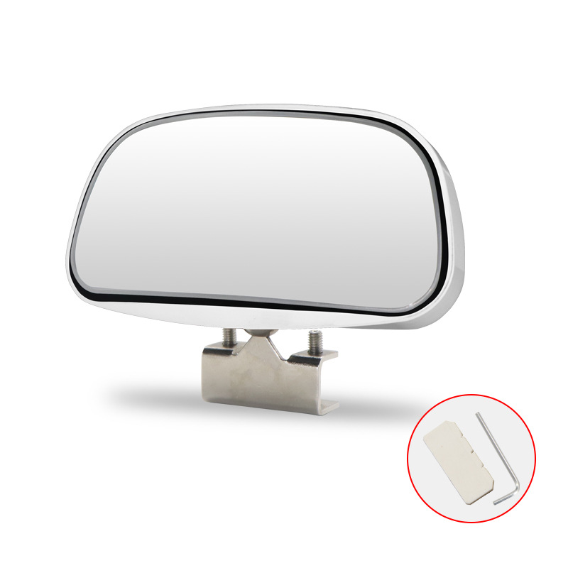 Qìchē Car Auxiliary Rearview Mirror Large View 360 Degree Mirror (Large field of view rear view auxiliary mirror) - white-one