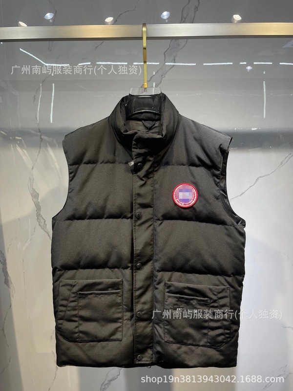 秋冬新款大鹅男女短款无袖坎肩背心羽绒棉服马甲加厚保暖立领外套|undefined