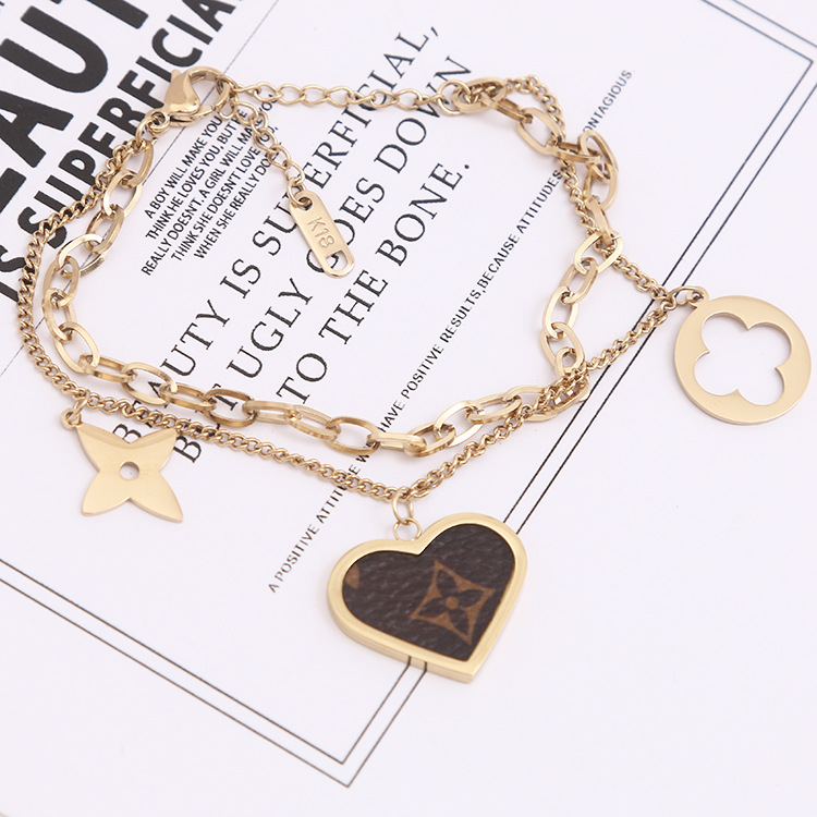 Golden bracelet heart shaped