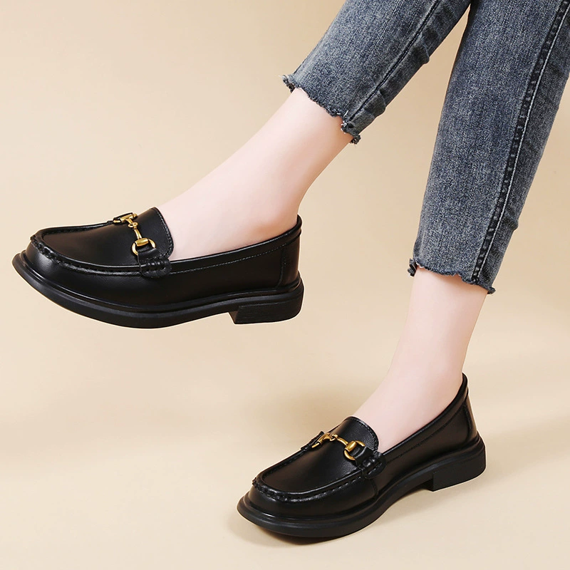 Loafers, footwear, universal shoes for mother English style for leather shoes, genuine leather, soft sole, British style